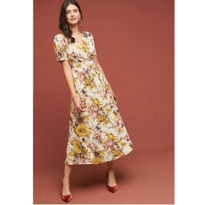 Anthropologie Tiny Brand Sunflower Wrap Dress